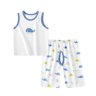 开裆裤男宝宝婴儿分体套装