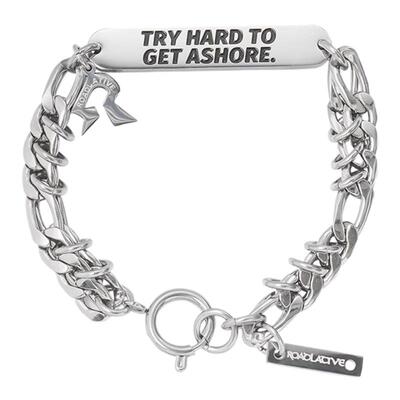 ROADLATIVE“努力幸运上岸”钛钢潮男手链不掉色送男友生日礼物