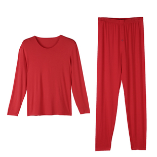 犇业男女属马年本命年内衣套装中国红色结婚睡衣秋衣裤E212 E213