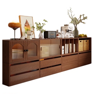 组合书柜储物柜小型落地靠墙不占地方主卧客厅家用收纳多层格子柜