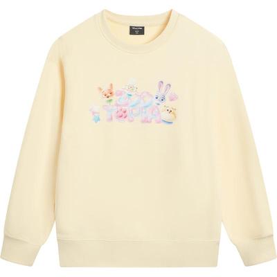 李宁童迪士尼圆领女套头无帽卫衣