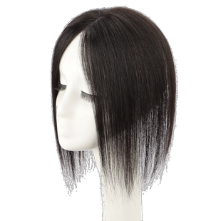 头顶补发片女真发无痕夏季薄款全手织蓬松高颅顶遮盖白发假发片女