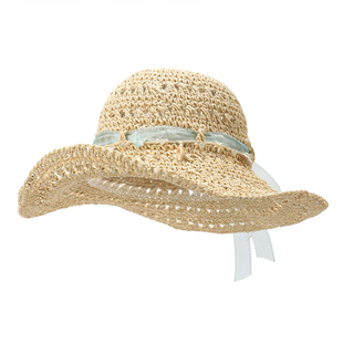畹町钩针草编帽女夏出游海边度假沙滩帽海洋物语贝壳蝴蝶结遮阳帽