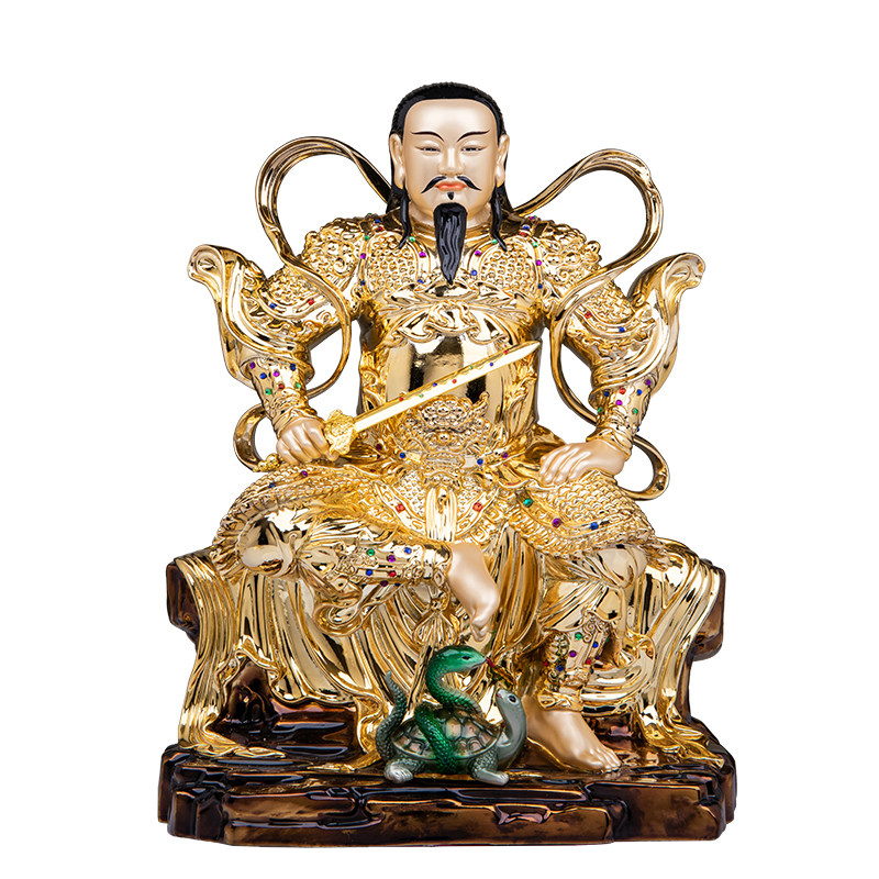 玄天上帝神像铜雕家用供奉摆件