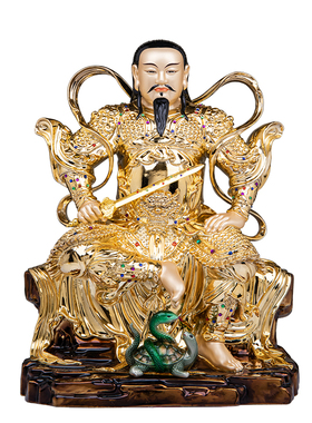 玄天上帝神像铜雕家用供奉摆件