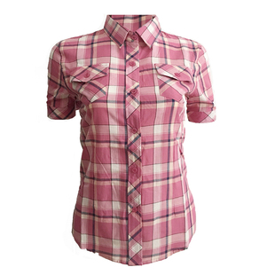 2025年夏季全棉百搭格子衬衫女短袖修身学院风衬衣女装学生外套