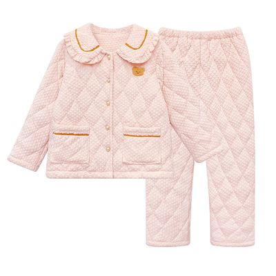 珊瑚绒冬季睡衣女生可外穿高品质三层夹棉加厚省服特厚棉袄家居服