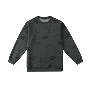 【精雕细刻】奕时代胖男童加绒卫衣加肥加大中大童7A抑菌圆领上衣