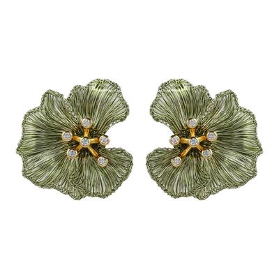 Dare买手店 beadsu workshop【植物志】嘉德兰耳环花朵绿色复古女