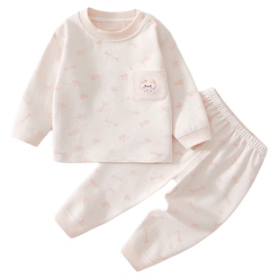 婴儿衣服春季秋衣套装8个月宝宝分体春装睡衣洋气小月龄女宝a类春