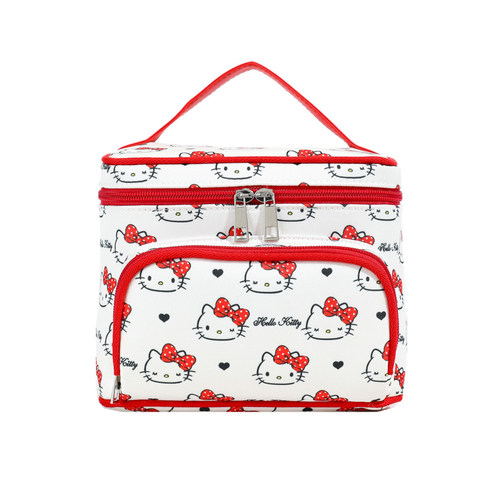 正版HelloKitty化妆包凯蒂猫手提大容量便携式护肤化妆品收纳盒箱