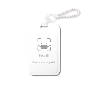 创意苹果人脸识别卡套校园饭卡公交地铁卡保护壳 工作证交通卡校园饭卡胸牌工牌挂脖个性硬壳创意潮流简约ins