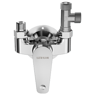 电热水器专用明装混水阀冷热u型混合阀门带开关三通分水阀水龙头