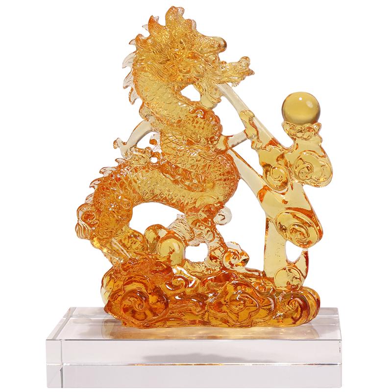 龙凤呈祥百年好合古法琉璃摆件