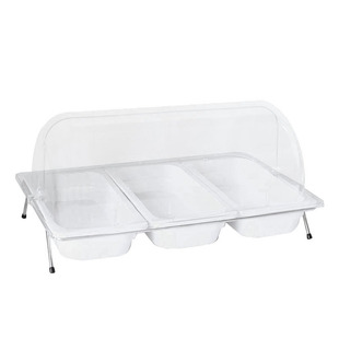 多格双格盘凉菜卤菜水果自助餐盘展示托盘带盖透明翻盖保鲜罩创意