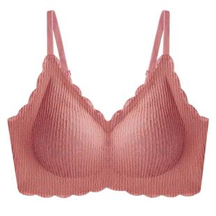 乳胶内衣女薄款无痕无钢圈文胸小胸聚拢蕾丝吊带背心式胸罩透气夏