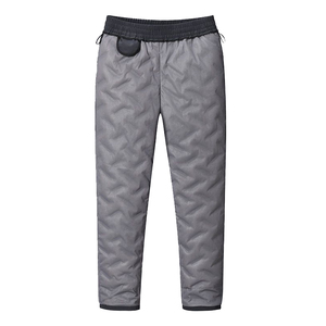 皮尔卡丹鹅绒羽绒裤男冬季高腰深档弹力休闲裤加厚防风保暖长裤男