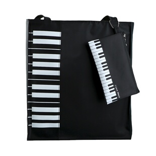 钢琴乐谱单肩包女学生大容量琴谱黑色创意休闲小众补习通勤托特包