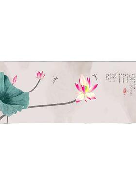 客厅装饰画水墨荷花沙发背景墙挂画新中式办公室壁画书房国画字画