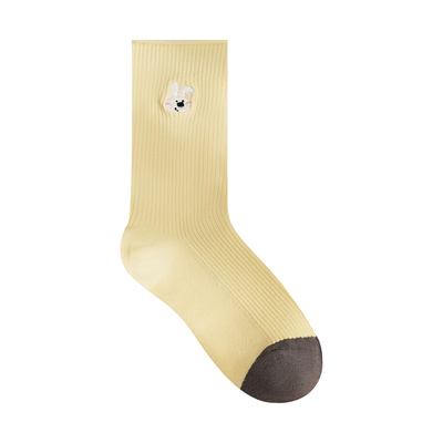 Himadesocks刺绣卡通中筒袜子