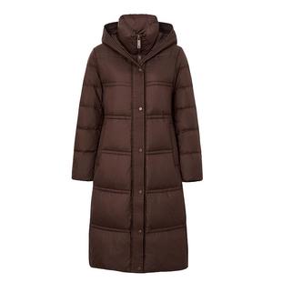 朗曼笛羽绒服女中长款连帽加厚上衣2025冬季新款时尚通勤百搭外套