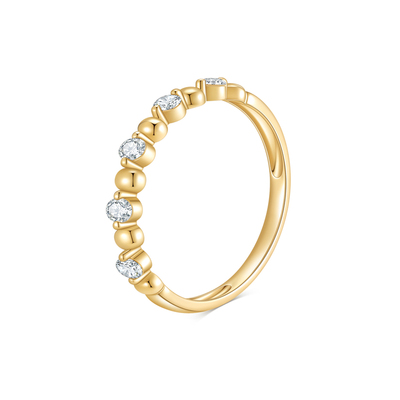 爆闪露珠款戒指18K金天然真钻石