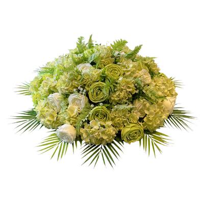 圆形餐桌花仿真花摆花大转盘假花转盘花装饰花酒店电动桌插花艺