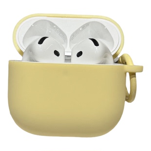 奶油黄适用苹果airpodspro3保护套airpods4代保护壳airpodspro2代纯色苹果蓝牙耳机壳硅胶软壳连体保护壳防丢