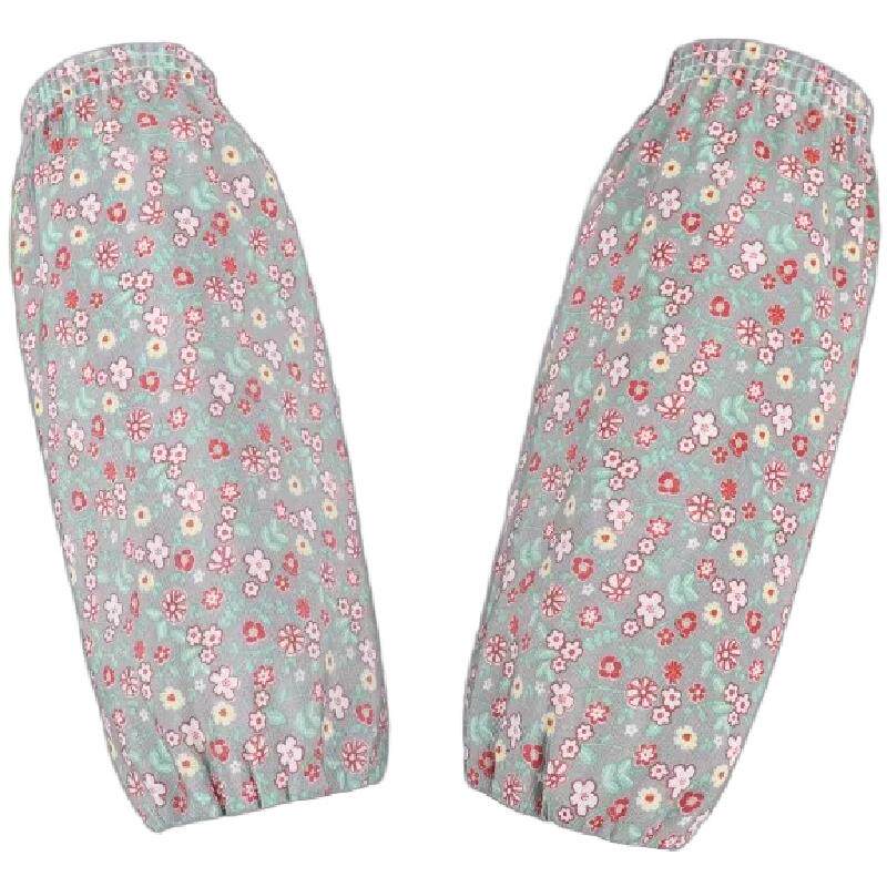 罗口竹节棉布袖套男女工作上班耐磨宽松加长加厚纯棉套袖厨房护袖