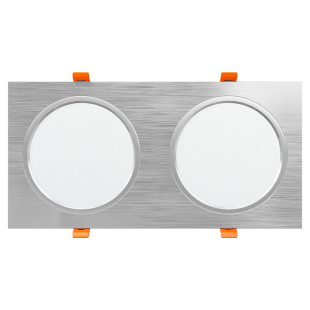 LED双头筒灯吊顶格栅灯长方形射灯嵌入式天花灯双筒灯双排斗胆灯