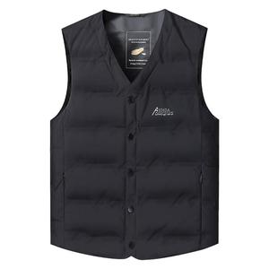 加肥加大码内搭羽绒背心男冬季中年爸爸装保暖坎肩羽绒服防寒马甲