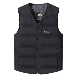 加肥加大码内搭羽绒背心男冬季中年爸爸装保暖坎肩羽绒服防寒马甲