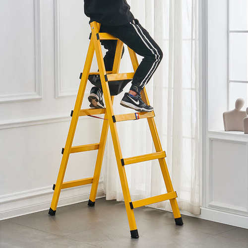 木工装修人字梯加厚碳钢梯铝合金焊接楼梯家用工程梯子可行走铝梯