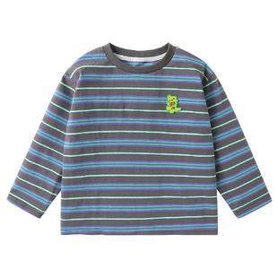 右欧右欧男童条纹打底衫女童儿童内搭长袖T恤春秋季新款上衣童装