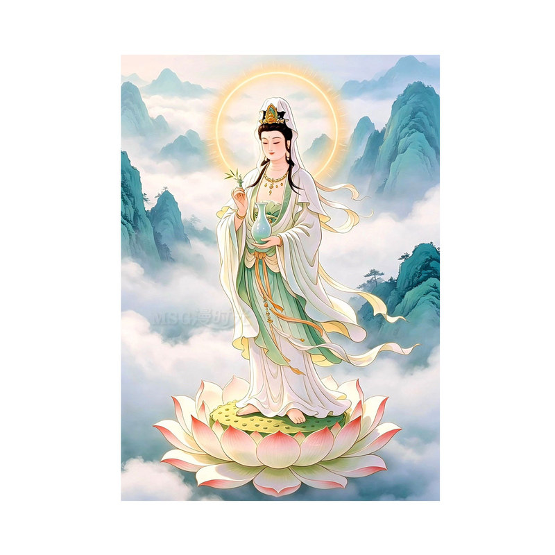 观世音菩萨5d钻石画2026新款线绣客厅莲花菩萨贴钻十字绣刺绣佛像