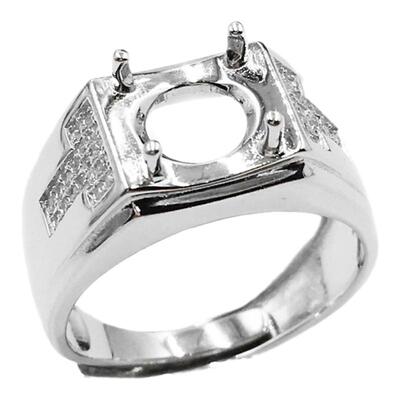 莫桑钻镶嵌空托925银戒指钻石