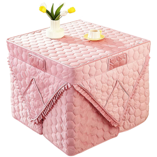 新款冬季电炉罩烤火桌子套被桌布罩加厚正方形电暖炉取暖被套加绒