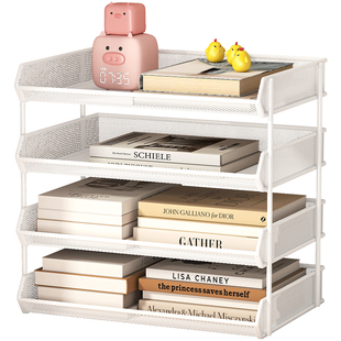 桌上多层置物架桌面文件小书架办公桌分层收纳架桌面书架整理架柜