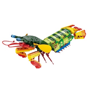 开智积木海洋动物儿童益智力拼装帝王蟹男孩拼插龙虾鲨鱼模型玩具