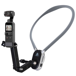 适用大疆DJI OsmoPocket2/1挂脖支架运动相机osmoPocket2/1胸前固定拍摄脖挂拓展配件挂脖支架摩托车骑行支架