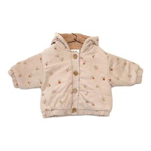 3件38折 play up FW23秋冬幼童宝宝长袖开衫连帽外套厚款
