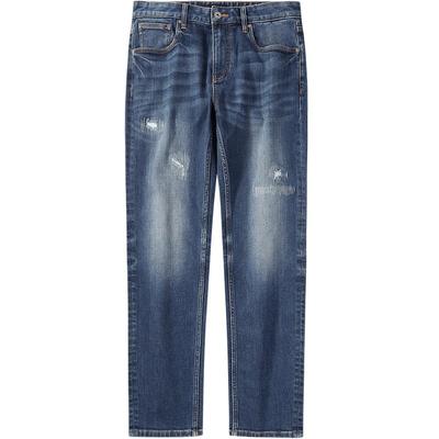 黑鲸修身直筒牛仔长裤秋季