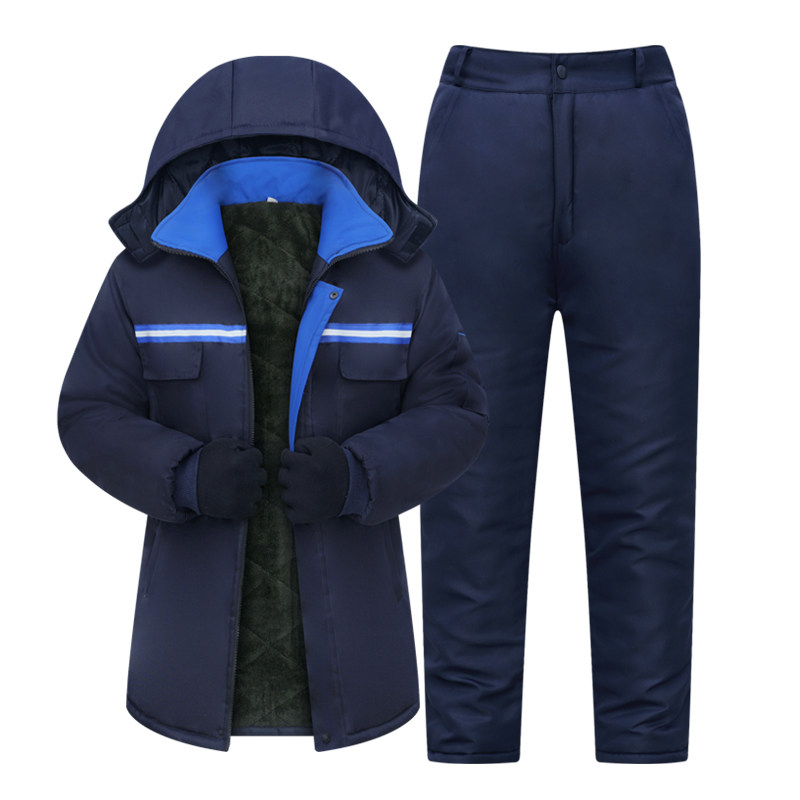 冬季加绒加厚反光条耐磨耐脏棉服