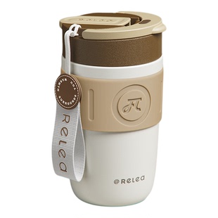 物生物吸管水杯双饮陶瓷内胆女生外出便携随行杯子新款咖啡保温杯