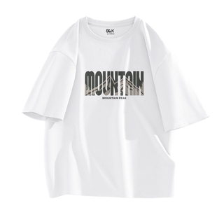 班尼路SK系列美式潮流男生短袖2025新款纯棉透气t恤白色痞帅上衣A