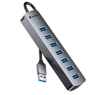 尤达大师USB3.0分线器桌面拓展坞一拖七口高速扩展坞typec笔记本电脑接硬盘鼠标键盘集线器7口HUB延长多接口