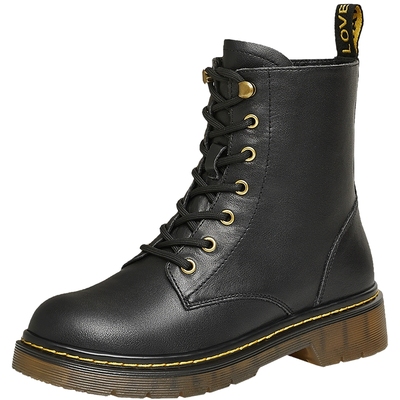 TATA他她复古英伦马丁靴女靴经典黑色休闲短靴冬季新款WUY02DZ4