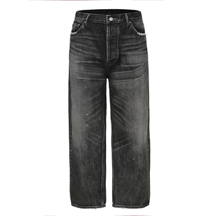 TIRES 23AW 日产长款复古牛仔裤洗水破坏油污单宁赤耳工装非NBHD