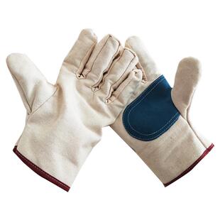 双层全帆布劳保手套加厚耐磨车床机械工作防护用品铁路加皮电焊工