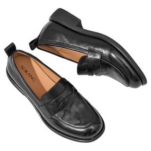 奥康 女鞋2026春季新款真皮浅口单鞋时尚百搭乐福鞋通勤小皮鞋N